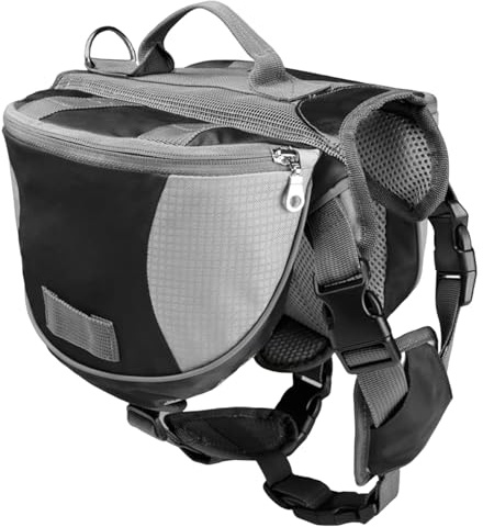 Hunderucksack – Tragbare, Verstellbare Haustier-Satteltasche Mit Griff, Tragetasche Für Hunde | Täglicher Einkauf, Stadtreisen, Auto, Flugzeug, Flughafen, Taxi, Öffentliche Verkehrsmittel, Camping, Ou