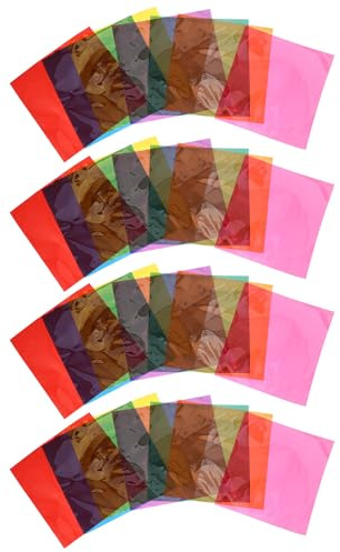 DIYEAH 90 fogli di cellophane colorato, pellicola di cellophane colorata per fai da te, artigianato, imballaggio, piccoli regali, caramelle, festività