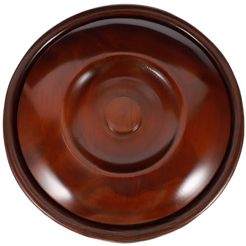 Cabilock Cuenco de Madera con Tapa para Snacks y Frutas Ligero y Fácil de Sostener Protector de Alimentos para Hogar y Tienda Color Café Retro