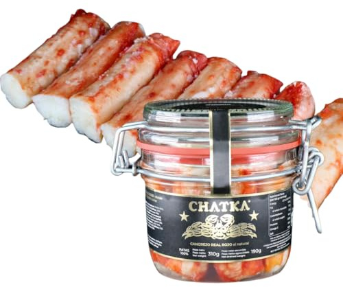 Chatka Patas de Cangrejo Real Rojo, Conserva en Bote de Cristal, 1 Unidad (190 gram)