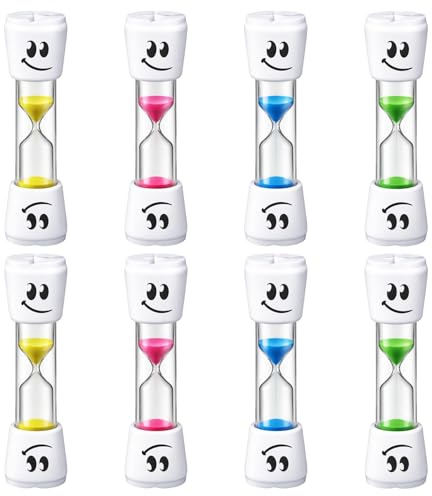 8Pcs Toothbrush Timer, 2 Minute Sand Timer, 2 Minute Timer for Brushing Teeth Suitable for Classroom and Home Use