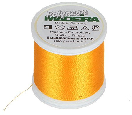Madeira 9845 – – 1624 2-lagig Polyneon Polyester Stickgarn, 40 wt/135D 440 YD, Sun Gelb