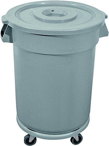 Contenedor – Cubo de basura 120 litros, incluye tapa plana y ruedas 63 cm de diámetro y 92 cm altura