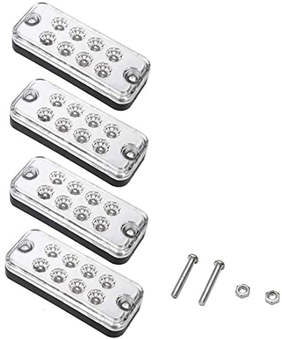 VIGORFLYRUN PARTS LTD 4Pcs Feux de Gabarit Latéraux, Indicateur de Position, 8 LED Feux De Côté pour 24V Remorque Camion Lorry Caravan Bus - Blanc