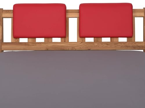 Staboos 2er Set Polsterkissen Steckkissen Bett Kopfteil, Rot | Steckkissen zum Einhängen ohne Schrauben, pflegeleichtes Kunstleder, Rückenlehne & Lesekissen für Bett mit Kopfteil