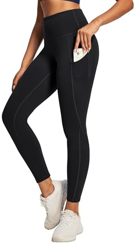 Ewedoos Leggings with Pockets for Women High Waisted Athletic Workout Compression Leggings Tummy Control Yoga Pants Women Black