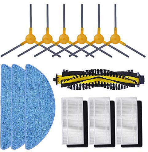 13 accessori di ricambio per robot aspirapolvere IKOHS NETBOT S15, la confezione include 1 spazzola principale, 3 filtri Hepa, 3 mop, 6 spazzole laterali