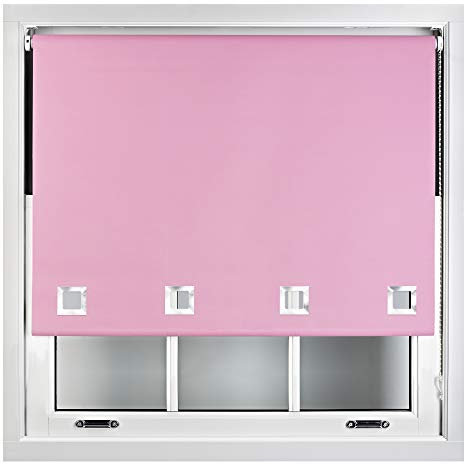 FURNISHED Verdunkelungsrollos Mit Großen Quadratischen Ösen – Nach Maß Gefertigt - Rosa 60cm x 210cm