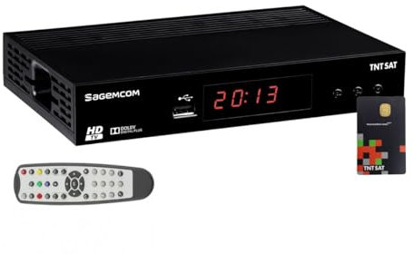 SAGEMCOM Récepteur TV Satellite HD Reconditionné + Carte d'accès TNTSAT activée Entre 3 et 4 Ans V6 Astra 19.2E