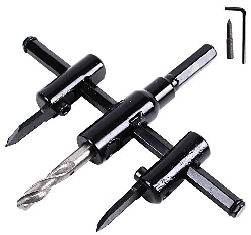 Fresa Circolare Regolabile Senza Cordone 30mm-120mm Cutter Hole Regolabile Set Di Punte per Tagliare Il Legno