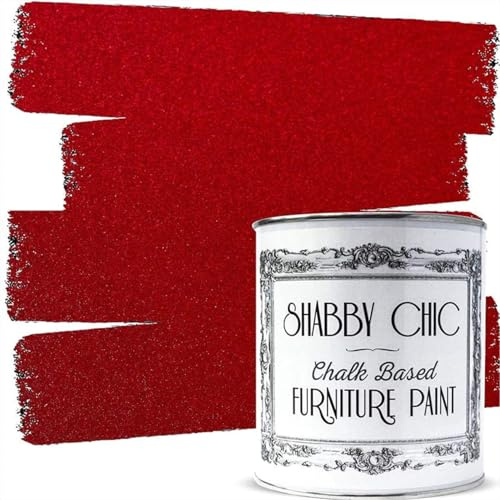 Metallisk röd shabby chic kritbaserad möbelfärg, 250 ml