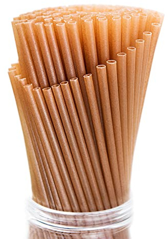 100pcs Sugarcane Straws, 8 Inch Sturdy Biodegradable Plastic Free Eco-Friendly Compostable Smoothie Drinking Straws for Home Restaurant Beach Parties Not Foggy