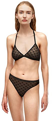 KARL LAGERFELD Mujer Sujetador de triángulo Kl Monogram Flock Negro M