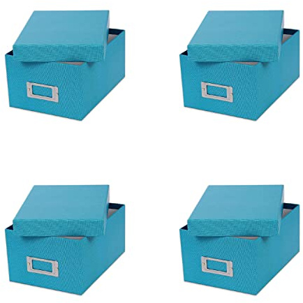 4x Goldbuch Fotobox Bella Vista bis 2800 Fotos 10x15 Foto Aufbewahrungsbox (türkis)