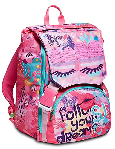 SJ GANG STYLE JAM GANG Zaino Estensbile, Rosa, Tasche multifunzione, Per bambine e ragazze, Scuola elementare, Tempo Libero