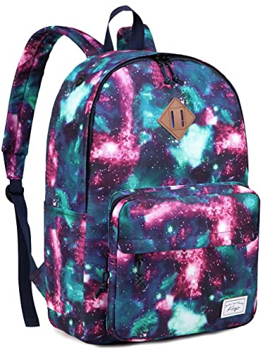 Kasgo Sac à Dos Homme Femme, Multi-poches Léger Sac a Dos Collège 15,6 Pouces PC Spacieux Résistant à l'Eau Cartable Garcon Fille Ado avec Porte-clés pour École Travail Voyage Galaxie Violet