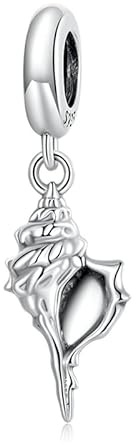 Charm Coquille sur la plage Son de la mer en argent 925 - Les Folies (Modèle Pandora), Argent sterling, Zircone cubique