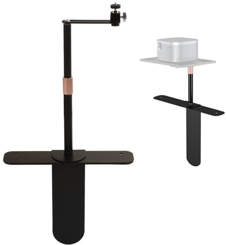 ciciglow Projector Stand, 24‑40cm Adjustable Height Portable Bedside Sofa Wall Projector Mount Holder with 1/4in Thread, 360° Rotation and 90° Tilting (Black)