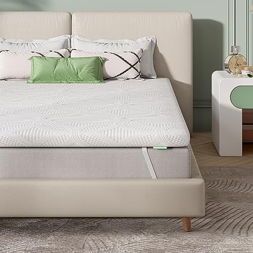 Novilla Topper Viscoelástico 90x190 5 cm, Topper Colchón de Gel, Sobrecolchón Memory Foam Mattress Topper, Cubrecolchón Extraíble y Lavable, Blanco