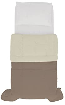 Italian Bed Linen Edredòn de Verano SOGNI E CAPRICCI, Gris paloma/Crema150x200 cm