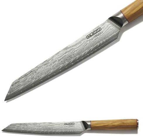 CLASSE ITALY Roastmesser Yanagiba 20 cm aus japanischem Stahl AUS 10 bis 67 Schichten, handgeschärft, Griff aus Olivenöl, Reinigungstuch im Lieferumfang enthalten