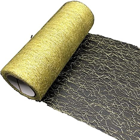 Rolle TüLl,TüLl Pastellfarben 10 Meter 15 cm Tüll Roll-Spulen-Stoffband DIY. Dekorationen Weihnachtsdekoration Hochzeits-Party-Dekoration (Color : Gold)