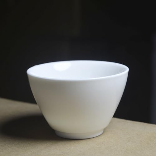 Liang baobao Lot de 4 tasses à thé blanches en porcelaine de mouton chinois et jade émaillée 60 ml