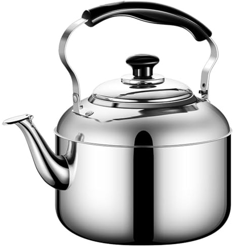 Amosfun Whistling Tea Kettle, Large-Capacity Boiling Water Kettle Stovetop Teapot with Ergonomic Handle 4L for Induction Stove Gas Stove Top for Home Kitchen Camping