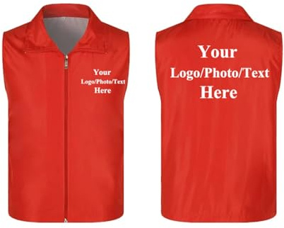 Chaleco con Logotipo Impreso Personalizado, Chaleco Sin Mangas con Imagen/Texto Personalizado, Chaqueta Informal Fina y Transpirable De Verano para Hombres y Mujeres Color11,L
