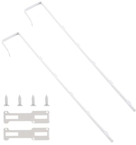 INCREWAY Juego de 2 ganchos para espejo de puerta ajustables y resistentes (2 unidades, 1.7 pulgadas de profundidad, capacidad de 20 libras)