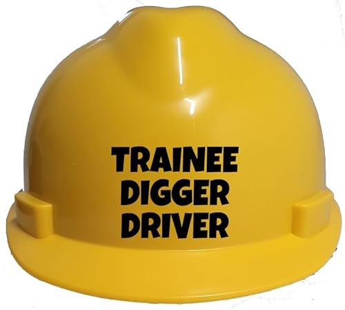 Children's Hard Hat Trainee Digger Driver Kids, Toddler Safety Construction Helmet With Chin Strap One Size Easy Ratchet Handle Adjustment -Yellow