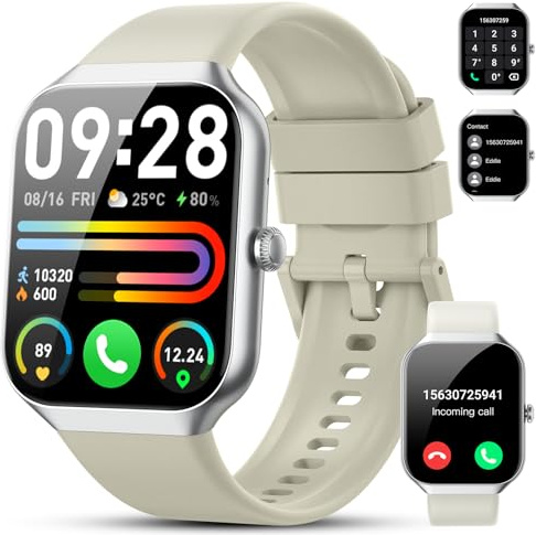 Montre Connectée Femme Homme, 1.96 HD Smartwatch avec Appel Bluetooth, IP68 Étanche Montre Connectee, 112+ Modes Sportifs, SpO2 Moniteur de Sommeil Cardiofréquencemètre, Smart Watch pour Android iOS