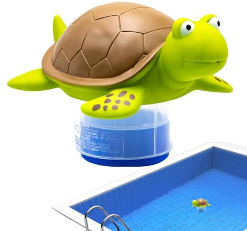 Schwimmer für Chlortabletten, Dosierschwimmer Schwimmend Chlor Spender, Schildkröten Pool Tabletten Schwimmer, Verstellbarer Pool Chlor Schwimmer für Chlortabletten Spa