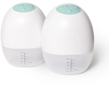 MAM Move Doppel-Milchpumpe, tragbar, elektrische Milchpumpe ohne Schläuche oder Kabel, mit 3 Betriebsmodi und 5 Intensitätsstufen, Schale aus SkinSoft Silikon, anpassbar an 4 Größen