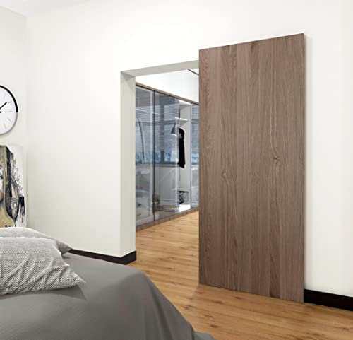DIYHD 34 Concealed Sliding Barn Door Hardware with Soft Close Mechanism,No Floor Track,Fit MIN Openning Width 28