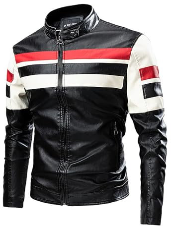 Duohropke Motorradbekleidung, Motorradjacke für Herren Motorradjacke für Damen, PU Leder Bikerjacke Wasserdicht Winddichte Stehkragen Reitbekleidung