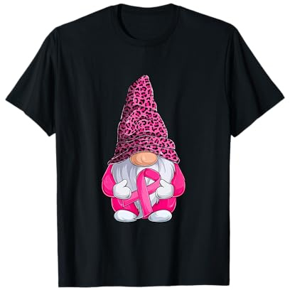 Nain léopard et ruban rose pour la sensibilisation au cancer du sein T-Shirt