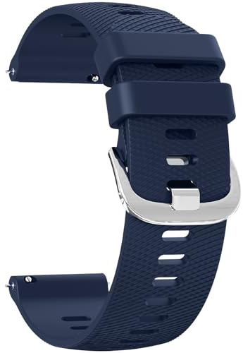 Vancle Correas Reloj de Repuesto de Silicona de 22mm para Hombre y Mujer, Nueva Pulsera Segura y Duradera, Pulsera de Repuesto Universal de Liberación Rápida de 22mm, Azul Medianoche