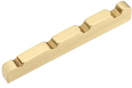 ECSiNG 1 x Bassgitarrensattel aus Messing, 4 Saiten, 38 mm, für E-Bassgitarre, flache Unterseite, kompatibel mit Fender, Jazz Bass (38 x 6,2 x 3 mm)