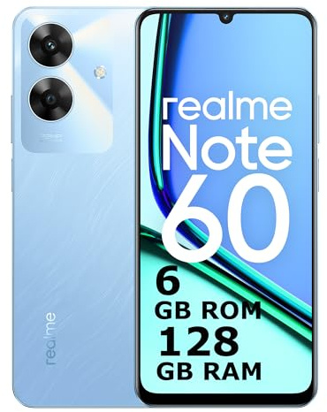 realme Note 60 Smartphone 6+128 Go, Garantie de fluidité ArmorShell de 48 Mois, Appareil Photo Super Clear 32 MP, écran Eye Comfort 90 Hz, Mini Capsule 2.0, Batterie Massive de 5000 mAh, Bleu
