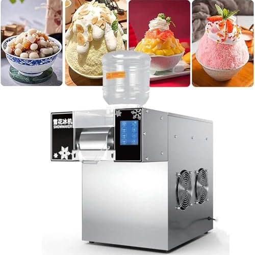 DDZJTPP Trituradora Hielo Eléctrica Completamente Automática Máquina de Cono de Nieve Máquina para Helados Heladera Fabricante Cono Nieve Acero Inoxidable para Panaderías, Cafeterías,B-360W