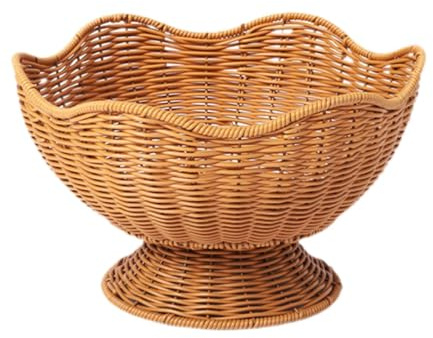 LOVIVER Canasta de Frutas Canasta Tejida Artesanía Organizador Canasta de Pan Canasta de Almacenamiento de Almacenamiento para Verduras Controlar la, 29.5x18 Cm