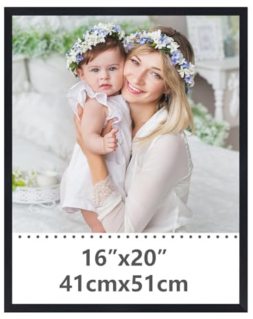 Ditwis Cornice 40x50, Cornice Nera per Poster, Foto e Opere d'Arte 50x40 cm, Porta Poster da Parete per Casa, Ufficio e Gallerie