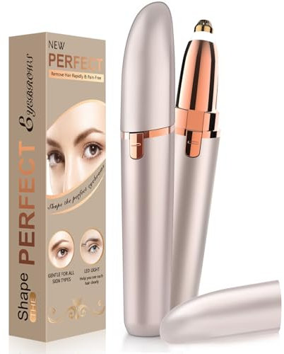 Vinmall rasuradora facial mujer electrica recortadora de cejas: mini rasuradora facial sin dolor recortadora de cejas mujer electrico Recargable USB con Luz LED recortar el vello con precisión