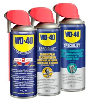 WD-40 Service-Paket Set mit Multifunktionsspray, Silikonspray & Weißem Lithiumfett