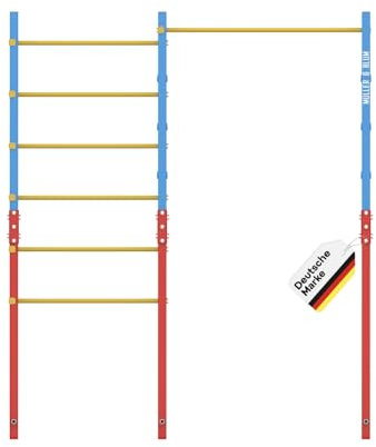 Müller & Blum Outdoor Turnreck mit Sprossenwand, höhenverstellbare Reckstange, Klettergerüst für Kinder & Jugendliche, Turngerät für den Garten aus Stabiler Stahlkonstruktion, bis 120 kg belastbar