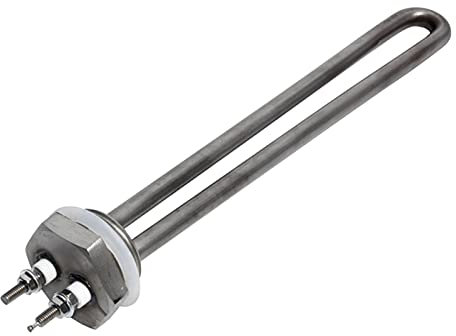 XLANDALYUEFA Water heater parts All 304SUS Low Wattage Immersion Heating Element Water Heater 1inch NPT/BSP DC12V/24V 200W 190mm(Dc 12v,1 inch NPT)