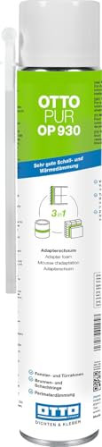 OTTO-PUR OP930 Mousse de montage pour pistolet 750 ml Pour remblayage, isolation et isolation, mousse de construction étanche à l'air et à l'eau, mousse d'insonorisation 58 dB