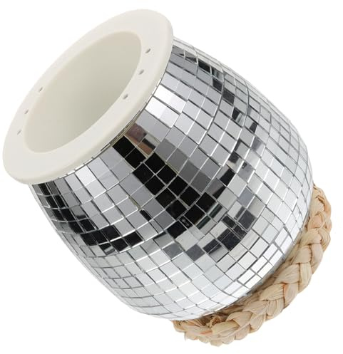 HEMOTON Elegant Hanging Baskets Disco Ball Flower Pots Mirror Surface Planters for Parties