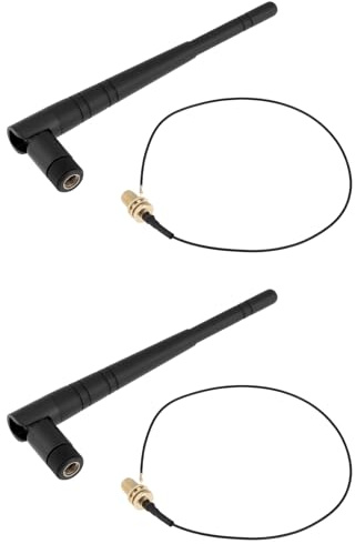 OTOTEC 2X Antena WiFi Inalámbrica de Doble Banda de 2,4-5,8 GHz Cable U.FL A SMA Hembra para Enrutadores Y Placa Base de Control Industrial.